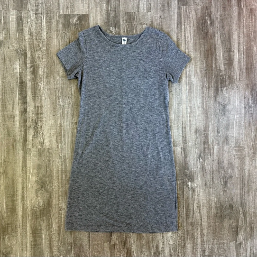Old Navy Heather Gray and Olive T-Shirt Dress Bundle (2) - Picture 3 of 5